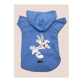 monopetz Kapişonlu Polar Sweatshirt Köpek ve Kedi Kıyafeti & Elbisesi - Mavi Bugs Bunny XS Beden