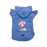monopetz Kapişonlu Polar Sweatshirt Köpek ve Kedi Kıyafeti & Elbisesi Mavi Çilek Kız XS