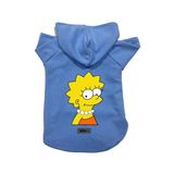 monopetz Kapişonlu Polar Sweatshirt Köpek ve Kedi Kıyafeti & Elbisesi Mavi Lisa Simpson L