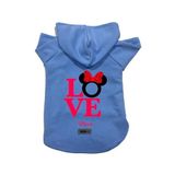 monopetz Kapişonlu Polar Sweatshirt Köpek Ve Kedi Kıyafeti & Elbisesi Mavi Mini Love XS