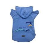 monopetz Kapişonlu Polar Sweatshirt Köpek ve Kedi Kıyafeti & Elbisesi - Mavi Road Runner S Beden