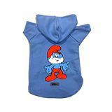 monopetz Kapişonlu Polar Sweatshirt Köpek ve Kedi Kıyafeti & Elbisesi - Mavi Şirin Baba L Beden