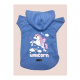 monopetz Kapişonlu Polar Sweatshirt Köpek ve Kedi Kıyafeti & Elbisesi - Mavi Unicorn XL Beden