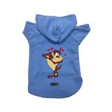 monopetz Kapişonlu Polar Sweatshirt Köpek Ve Kedi Kıyafeti & Elbisesi Mavi Yeni Tazmanya Canavarı M