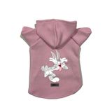 monopetz Kapişonlu Polar Sweatshirt Köpek ve Kedi Kıyafeti & Elbisesi - Pembe Bugs Bunny L Beden
