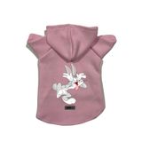 monopetz Kapişonlu Polar Sweatshirt Köpek ve Kedi Kıyafeti & Elbisesi - Pembe Bugs Bunny S Beden