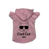 monopetz Kapişonlu Polar Sweatshirt Köpek ve Kedi Kıyafeti & Elbisesi Pembe Cool cat L