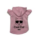 monopetz Kapişonlu Polar Sweatshirt Köpek ve Kedi Kıyafeti & Elbisesi Pembe Cool cat S