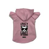 monopetz Kapişonlu Polar Sweatshirt Köpek ve Kedi Kıyafeti & Elbisesi - Pembe Crazy Cat M Beden