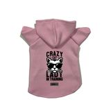 monopetz Kapişonlu Polar Sweatshirt Köpek ve Kedi Kıyafeti & Elbisesi - Pembe Crazy Cat S Beden