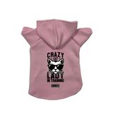monopetz Kapişonlu Polar Sweatshirt Köpek Ve Kedi Kıyafeti & Elbisesi Pembe Crazy Cat XL
