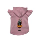 monopetz Kapişonlu Polar Sweatshirt Köpek ve Kedi Kıyafeti & Elbisesi Pembe Happy Halloween Azrail L