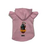 monopetz Kapişonlu Polar Sweatshirt Köpek ve Kedi Kıyafeti & Elbisesi Pembe Happy Halloween Azrail XL