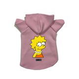 monopetz Kapişonlu Polar Sweatshirt Köpek ve Kedi Kıyafeti & Elbisesi Pembe Lisa Simpson L