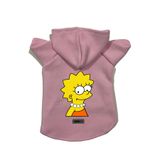 monopetz Kapişonlu Polar Sweatshirt Köpek ve Kedi Kıyafeti & Elbisesi Pembe Lisa Simpson S