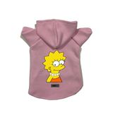monopetz Kapişonlu Polar Sweatshirt Köpek ve Kedi Kıyafeti & Elbisesi Pembe Lisa Simpson XL