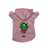 monopetz Kapişonlu Polar Sweatshirt Köpek ve Kedi Kıyafeti & Elbisesi Pembe Master Of The Snake M
