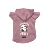 monopetz Kapişonlu Polar Sweatshirt Köpek ve Kedi Kıyafeti & Elbisesi - Pembe Panda M Beden