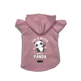 monopetz Kapişonlu Polar Sweatshirt Köpek ve Kedi Kıyafeti & Elbisesi - Pembe Panda S Beden