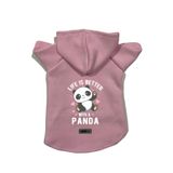 monopetz Kapişonlu Polar Sweatshirt Köpek ve Kedi Kıyafeti & Elbisesi - Pembe Panda XL Beden
