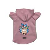 monopetz Kapişonlu Polar Sweatshirt Köpek ve Kedi Kıyafeti & Elbisesi Pembe Rick and Morty 2 S