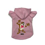 monopetz Kapişonlu Polar Sweatshirt Köpek ve Kedi Kıyafeti & Elbisesi - Pembe Tazmanya Canavarı S Beden