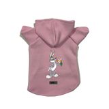monopetz Kapişonlu Polar Sweatshirt Köpek ve Kedi Kıyafeti & Elbisesi Pembe Yeni Bugs Bunny L