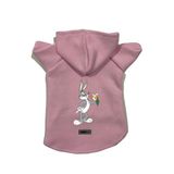 monopetz Kapişonlu Polar Sweatshirt Köpek ve Kedi Kıyafeti & Elbisesi Pembe Yeni Bugs Bunny M