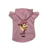 monopetz Kapişonlu Polar Sweatshirt Köpek Ve Kedi Kıyafeti & Elbisesi Pembe Yeni Tazmanya Canavarı M