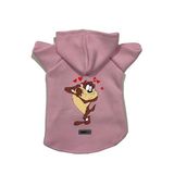 monopetz Kapişonlu Polar Sweatshirt Köpek Ve Kedi Kıyafeti & Elbisesi Pembe Yeni Tazmanya Canavarı XS