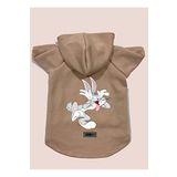 monopetz Kapişonlu Polar Sweatshirt Köpek ve Kedi Kıyafeti & Elbisesi - Pudra Bugs Bunny S Beden