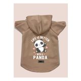 monopetz Kapişonlu Polar Sweatshirt Köpek ve Kedi Kıyafeti & Elbisesi - Pudra Panda S Beden