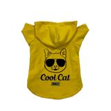 monopetz Kapişonlu Polar Sweatshirt Köpek ve Kedi Kıyafeti & Elbisesi Sarı Cool cat XS