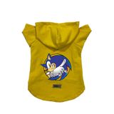 monopetz Kapişonlu Polar Sweatshirt Köpek ve Kedi Kıyafeti & Elbisesi Sarı Sonic S