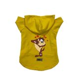 monopetz Kapişonlu Polar Sweatshirt Köpek Ve Kedi Kıyafeti & Elbisesi Sarı Yeni Tazmanya Canavarı M