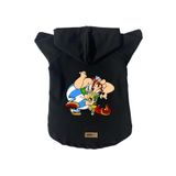 monopetz Kapişonlu Polar Sweatshirt Köpek ve Kedi Kıyafeti & Elbisesi Siyah Astrix Obelix M