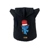 monopetz Kapişonlu Polar Sweatshirt Köpek ve Kedi Kıyafeti & Elbisesi Siyah Bear M