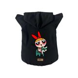 monopetz Kapişonlu Polar Sweatshirt Köpek ve Kedi Kıyafeti & Elbisesi Siyah Blossom M