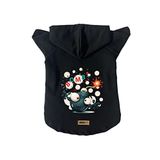 monopetz Kapişonlu Polar Sweatshirt Köpek ve Kedi Kıyafeti & Elbisesi - Siyah Boomb M Beden