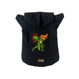 monopetz Kapişonlu Polar Sweatshirt Köpek Ve Kedi Kıyafeti & Elbisesi Siyah Brush Fighter M
