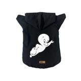monopetz Kapişonlu Polar Sweatshirt Köpek ve Kedi Kıyafeti & Elbisesi - Siyah Casper S Beden