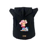 monopetz Kapişonlu Polar Sweatshirt Köpek ve Kedi Kıyafeti & Elbisesi Siyah Çilek Kız S