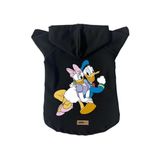 monopetz Kapişonlu Polar Sweatshirt Köpek ve Kedi Kıyafeti & Elbisesi Siyah Deysi Donald XL