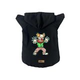 monopetz Kapişonlu Polar Sweatshirt Köpek ve Kedi Kıyafeti & Elbisesi Siyah Evil Clown L