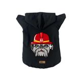 monopetz Kapişonlu Polar Sweatshirt Köpek ve Kedi Kıyafeti & Elbisesi - Siyah Firemen S Beden