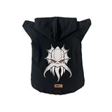 monopetz Kapişonlu Polar Sweatshirt Köpek ve Kedi Kıyafeti & Elbisesi - Siyah Flying Monster XL Beden