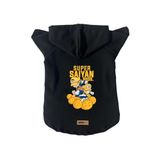 monopetz Kapişonlu Polar Sweatshirt Köpek ve Kedi Kıyafeti & Elbisesi Siyah Goku Vegeta M