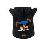 monopetz Kapişonlu Polar Sweatshirt Köpek ve Kedi Kıyafeti & Elbisesi Siyah Goofy L