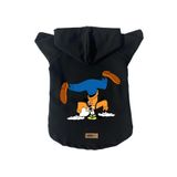 monopetz Kapişonlu Polar Sweatshirt Köpek ve Kedi Kıyafeti & Elbisesi Siyah Goofy XS