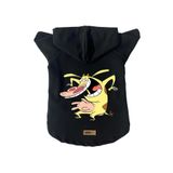 monopetz Kapişonlu Polar Sweatshirt Köpek ve Kedi Kıyafeti & Elbisesi Siyah İnek S